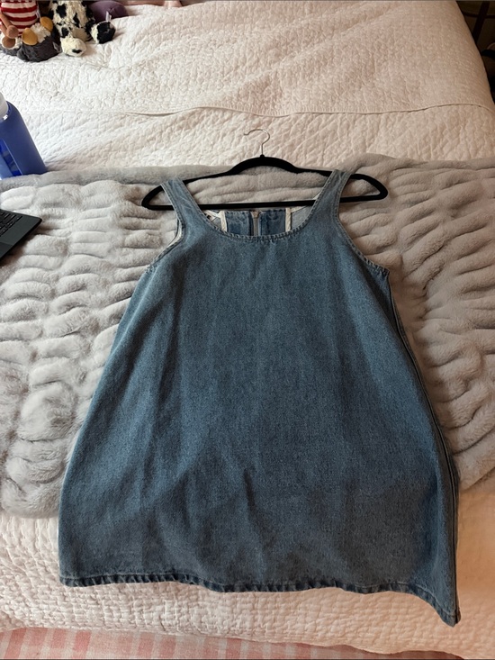 Parke Tops - Parke Denim Tank Top Dress - Blue